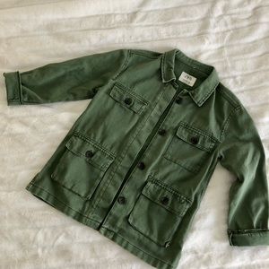 Zara Girls army green shirt-jacket, size 11-12